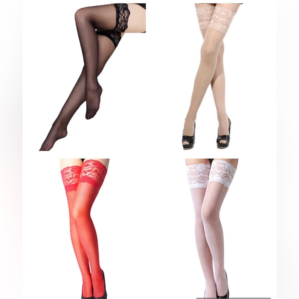 4 pairs of thigh high stockings